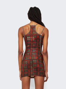 Women | KNWLS | Multi Strap Sport Dress With Logo Acid Plaid Ginger Red