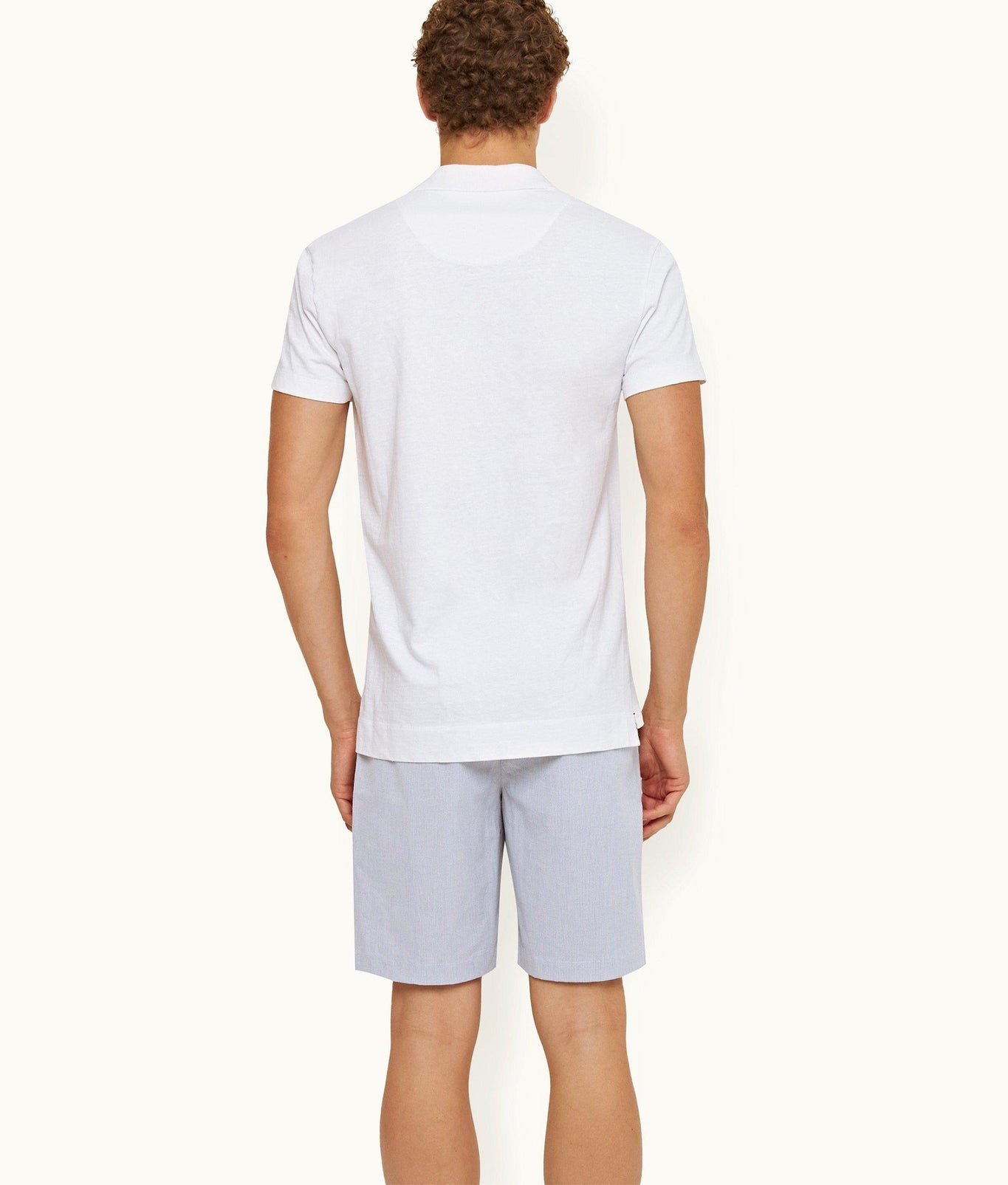Felix Cotton Resort Collar Textured Cotton Polo Shirt | White