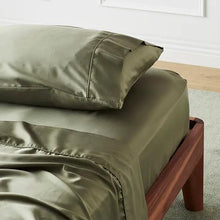 Signature Bamboo Flat Sheet, Twin | Moss Green