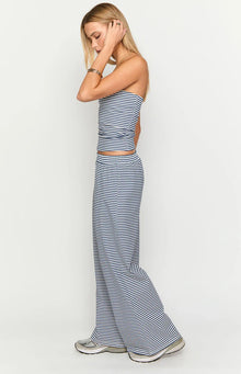 Flo Wide Leg Pants | Navy Stripe