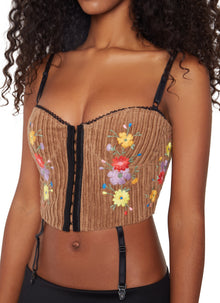 Womens | Flora Balconette Corset | Brown