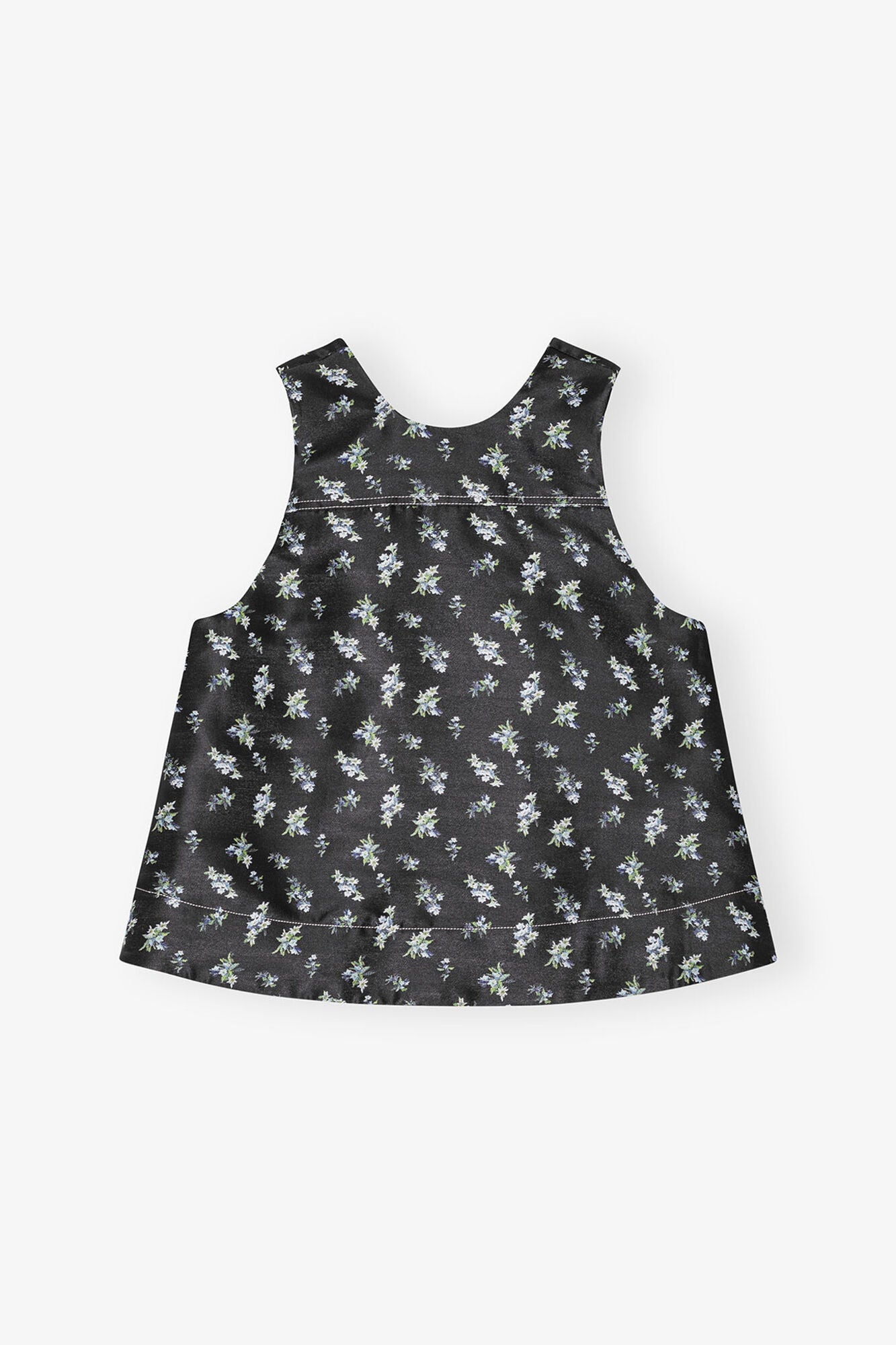 Floral Jacquard Sleeveless Top | Black