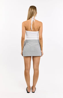 Frazer Tie Side Mini Skirt | Blue Stripe