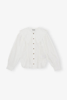Frill Collar Poplin Shirt | Bright White
