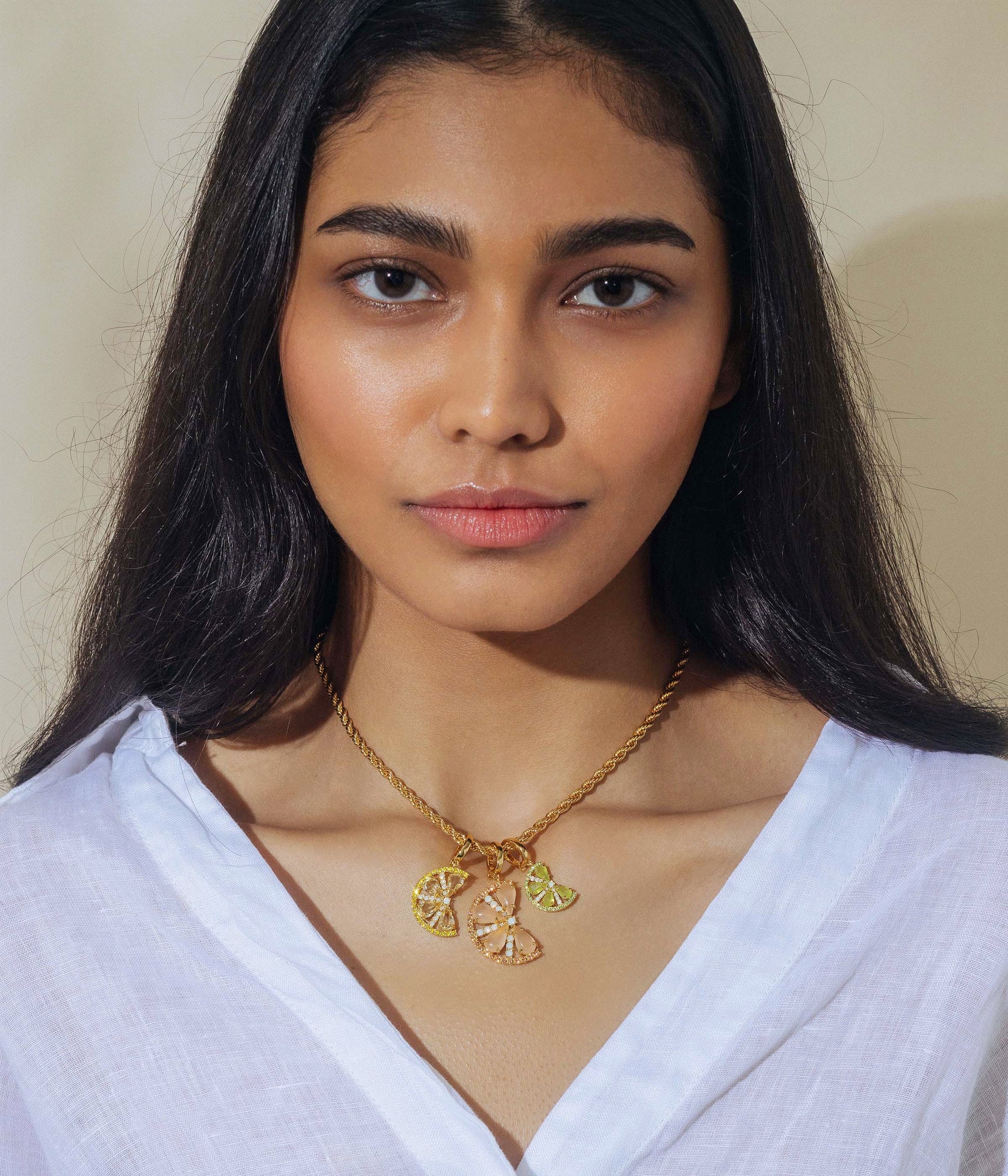 Citrus Slice Charm Trio Pendant Set - Loren Hope