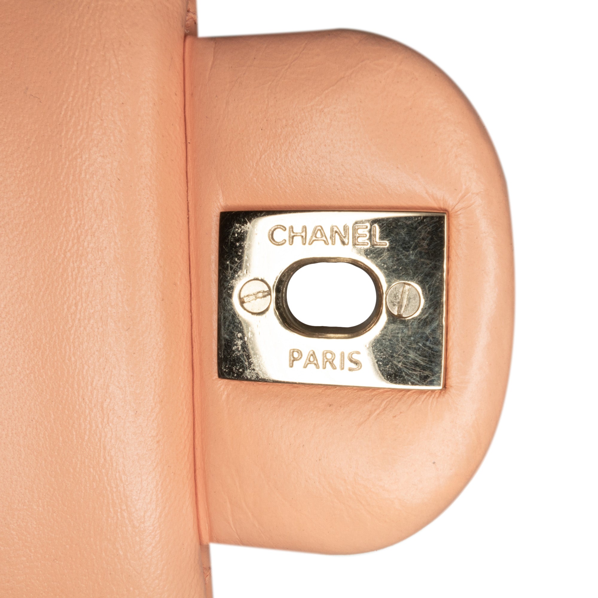 Chanel | Pre-Owned Medium Classic Lambskin Double Flap | Orange/Light Orange