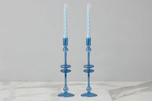 Glass Candlestick | Sapphire | Large | Set of 2