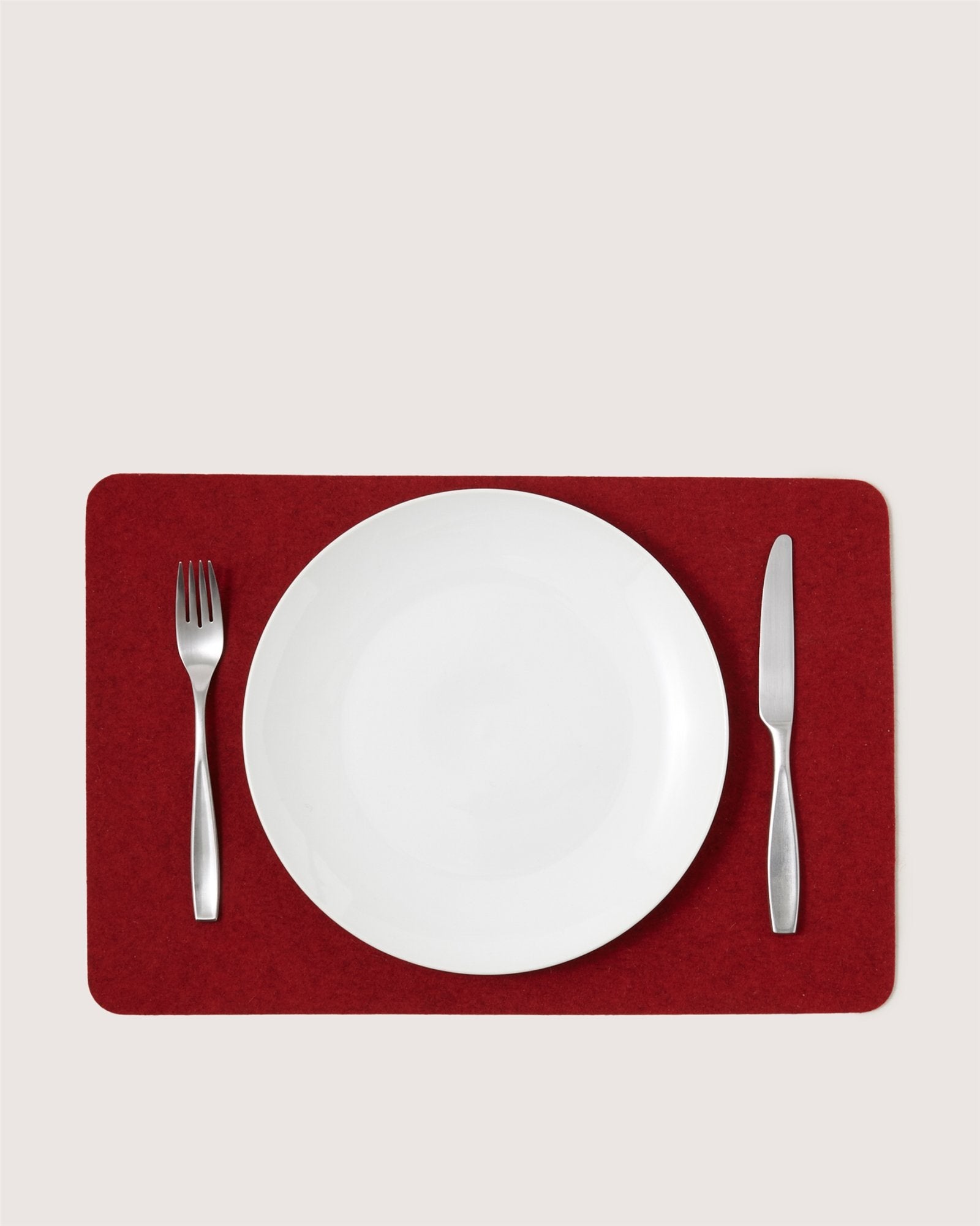 Merino Wool Rectangle Placemat | Cherry