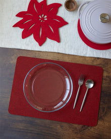 Merino Wool Rectangle Placemat | Cherry