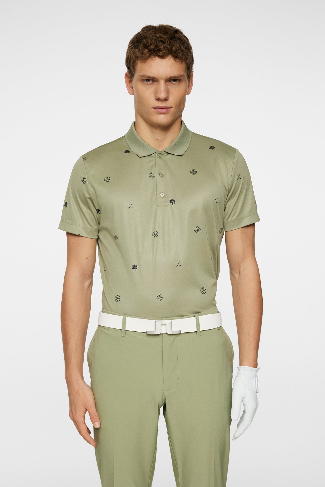 Men | Club House Motif Polo | Golf Micro Olive S