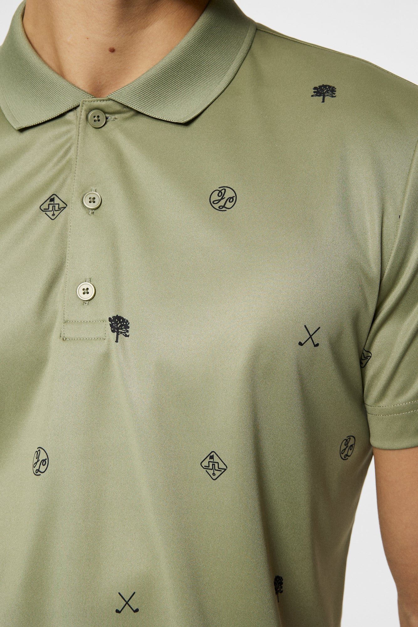 Men | Club House Motif Polo | Golf Micro Olive S