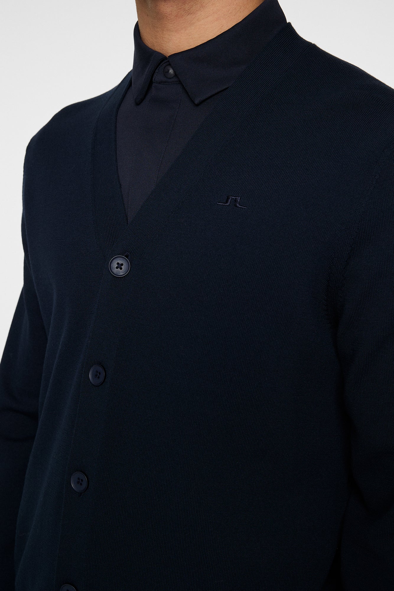 Men | Jarred Knitted Cardigan | JL Navy