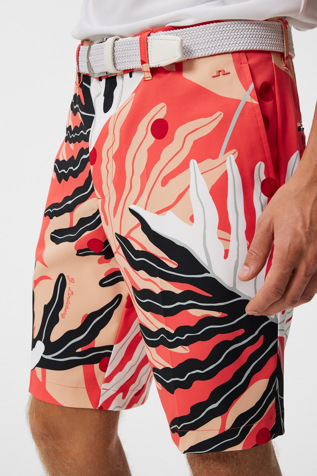 Men | Eloy Print Shorts | Paradise Monstera Coral