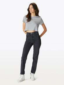 Womens | Almost Friday Cropped Tee - Classic-Fit PYCA Pro | Granite