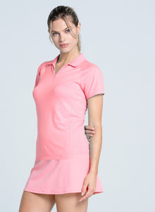 Top Golf | Seamless Textured Polo | Pink