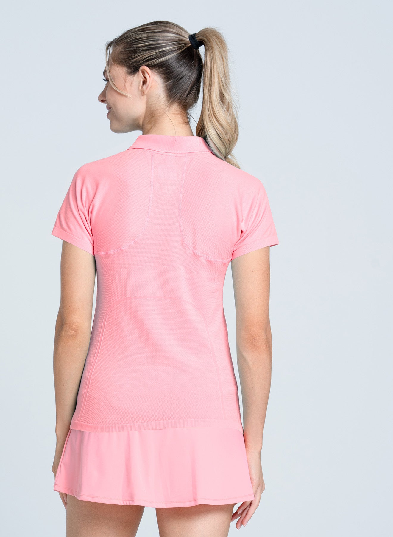 Top Golf | Seamless Textured Polo | Pink