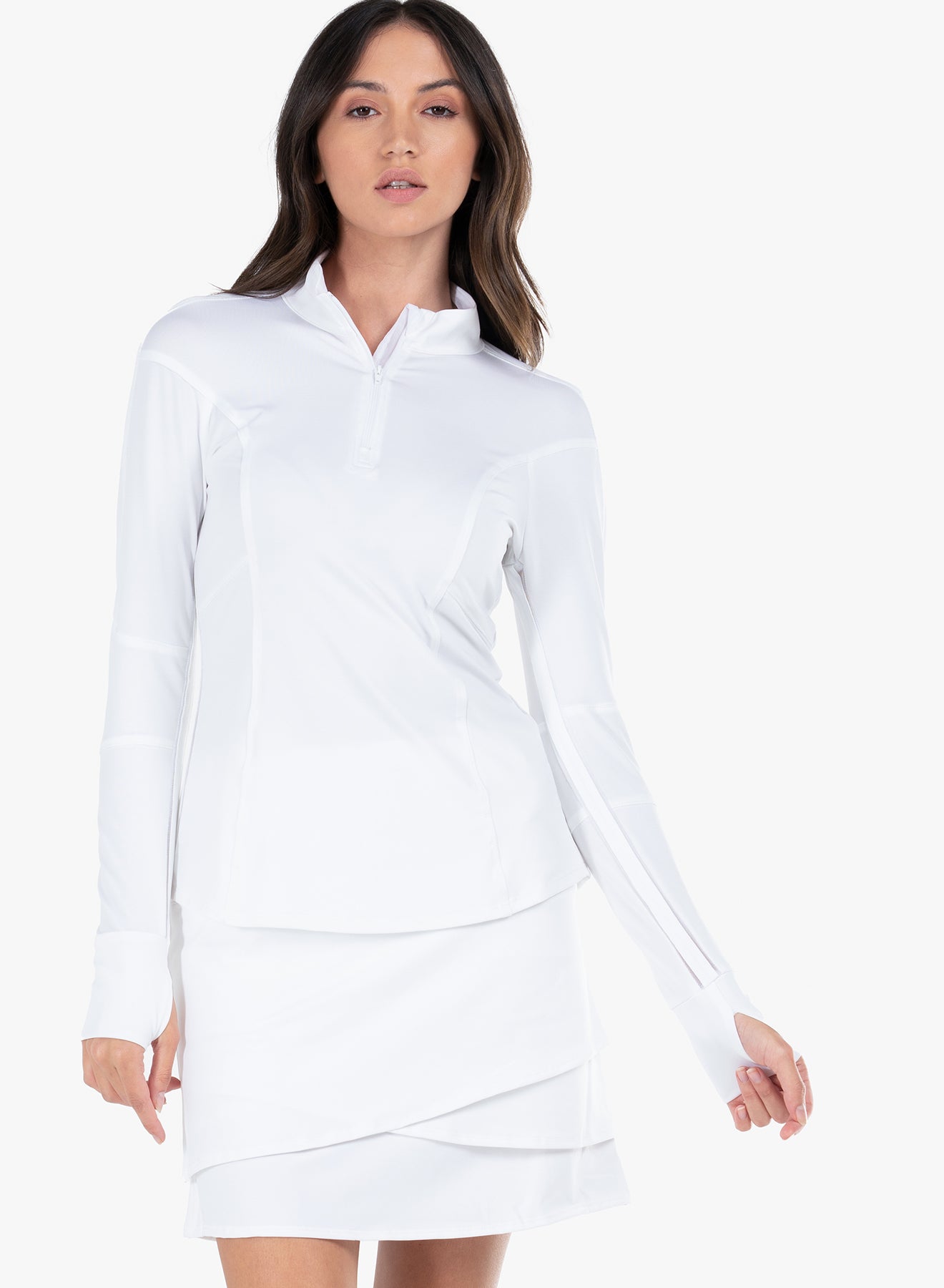 Top Golf | 1/4 Zip Long Sleeve | White
