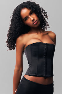 Womens | Satin Corset | Black