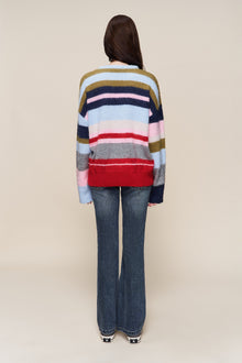 Womens | Hawley Oversized Stripe Wool Jumper | Blue