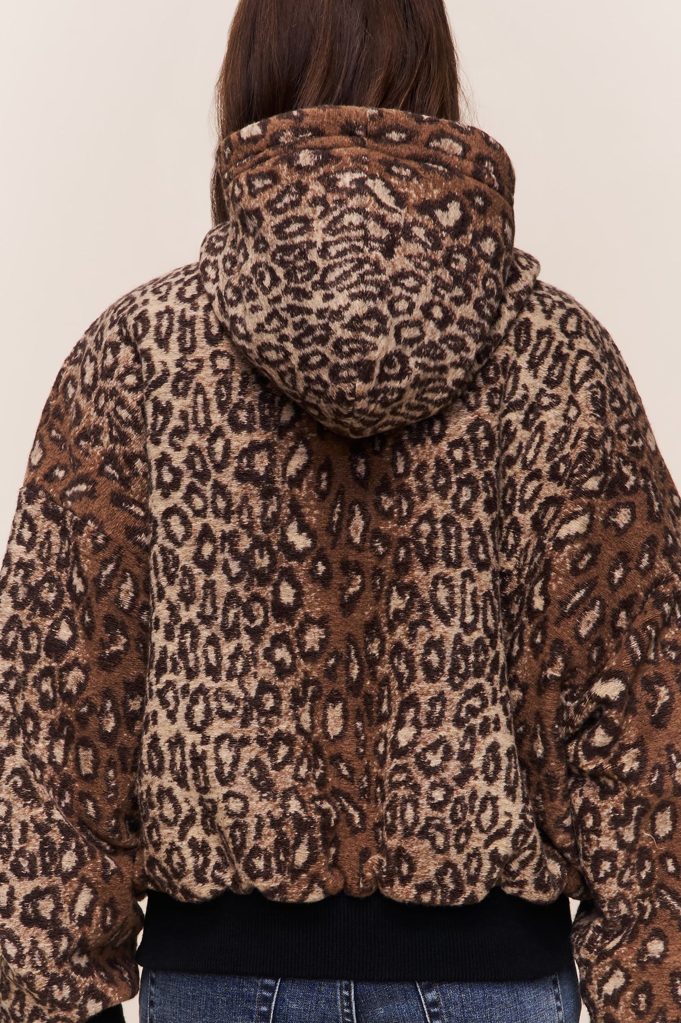 Womens | Charli Hooded Quilted Jacket | Leopard