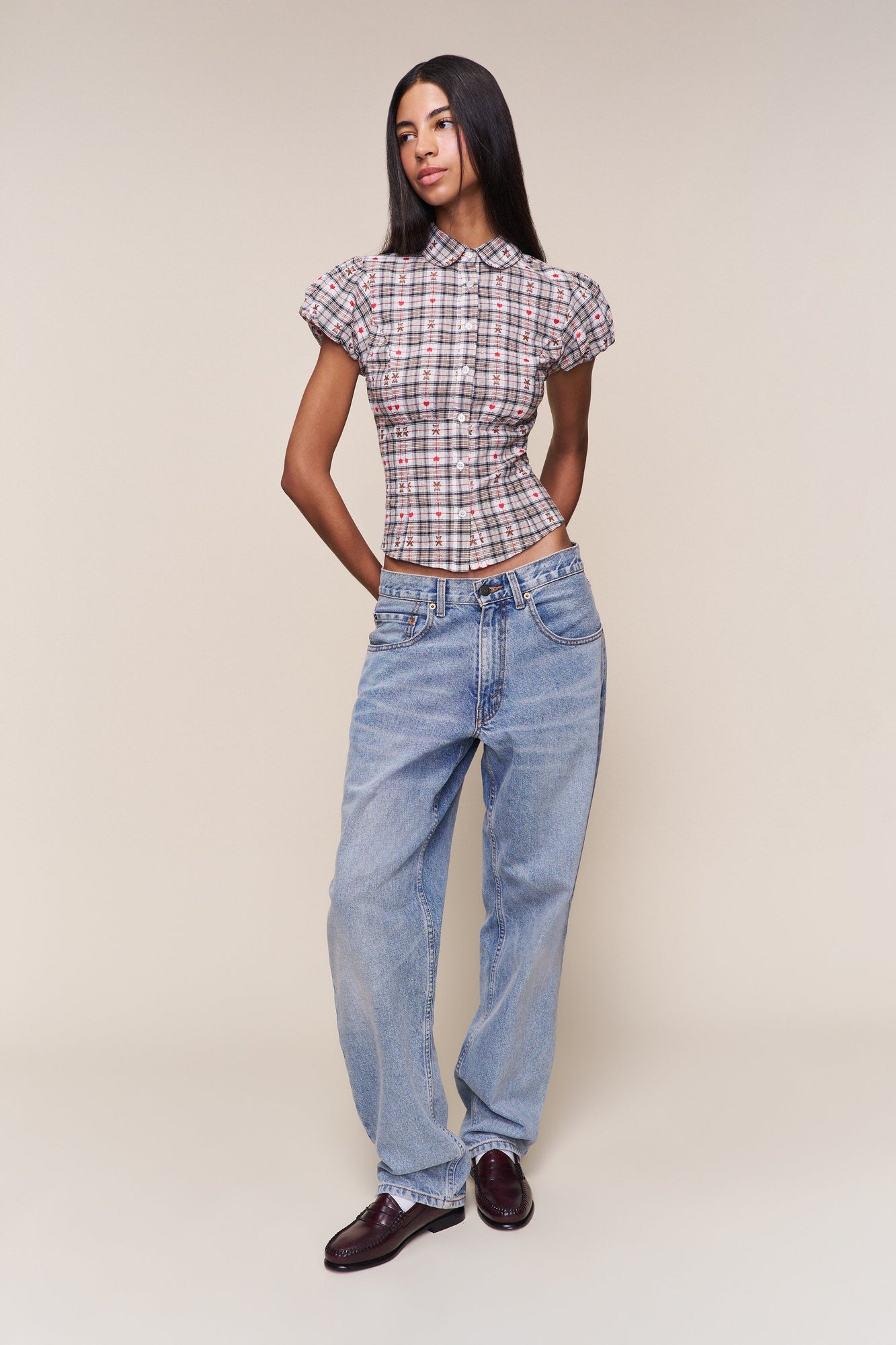 Womens | Liana Plaid Top | Bear Plaid