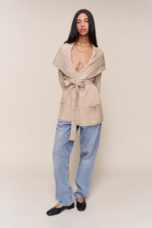 Womens | Tullia Slouchy Cardigan | Taupe