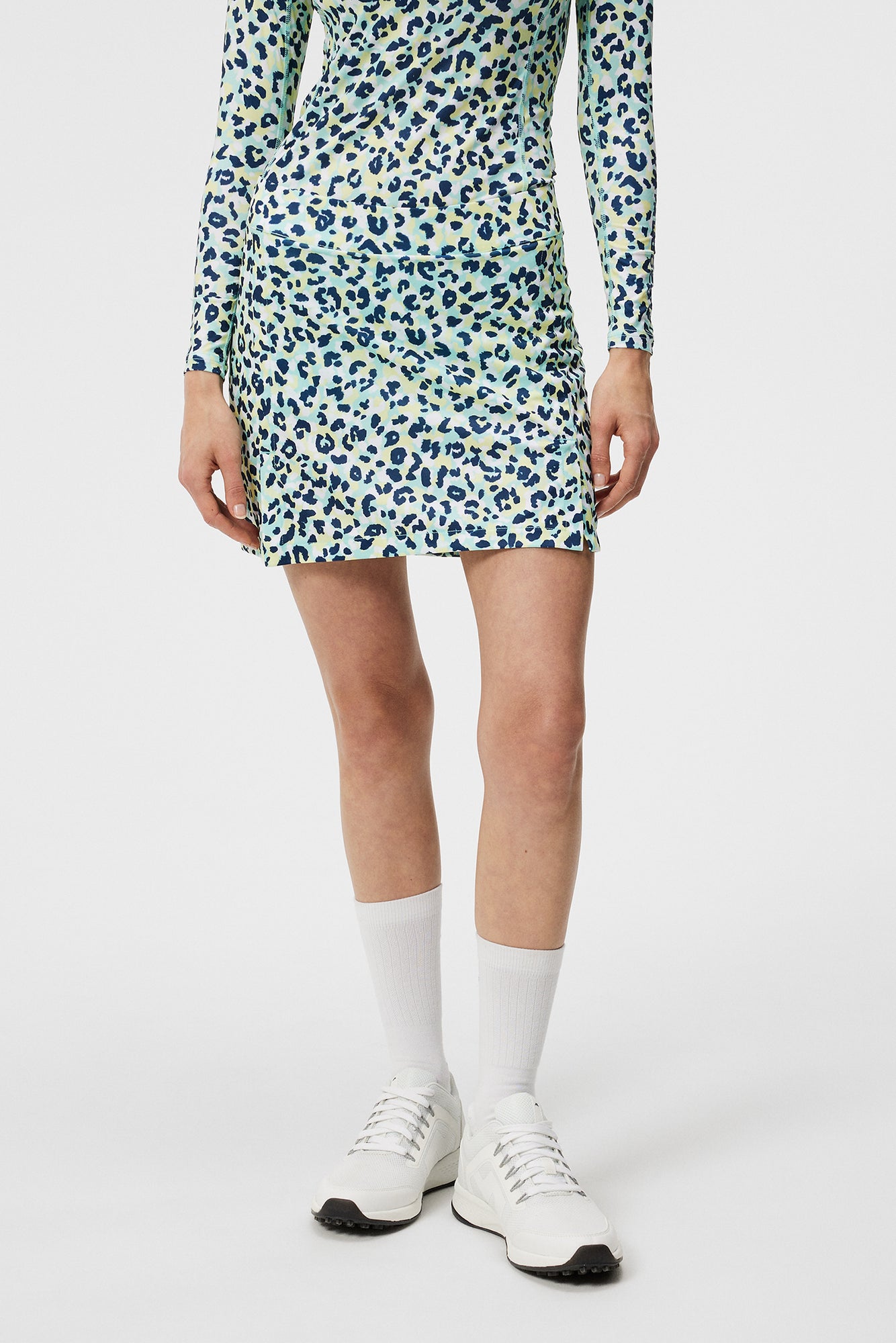 Women | Amelie Mid Print Skirt | Leopard Aruba Blue
