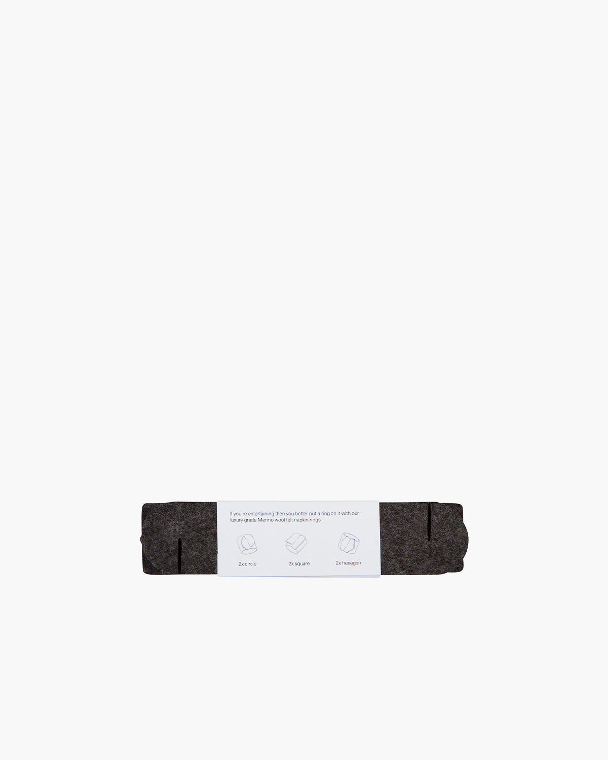 Maki Merino Wool Napkin Rings - 6 Pack | Charcoal