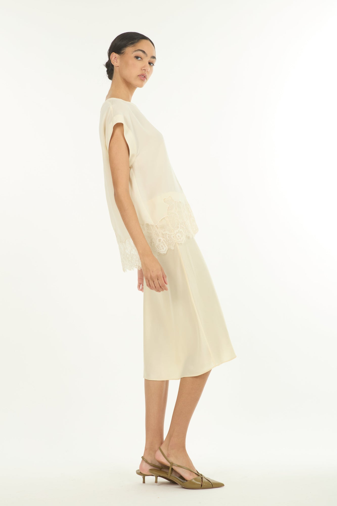 Lainey Midi Skirt | Vintage Creme