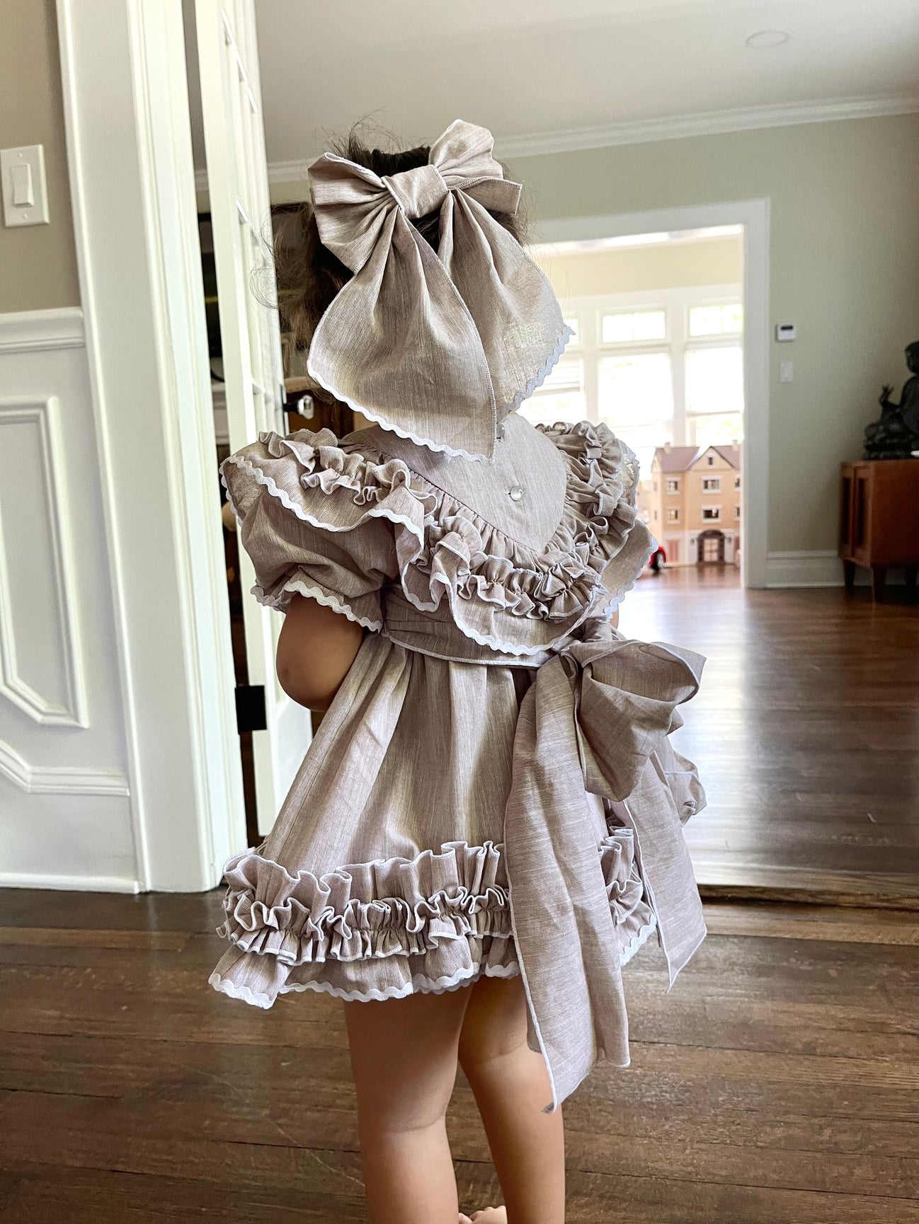 Girl | Ashlyn Linen Hair Bows | Beige