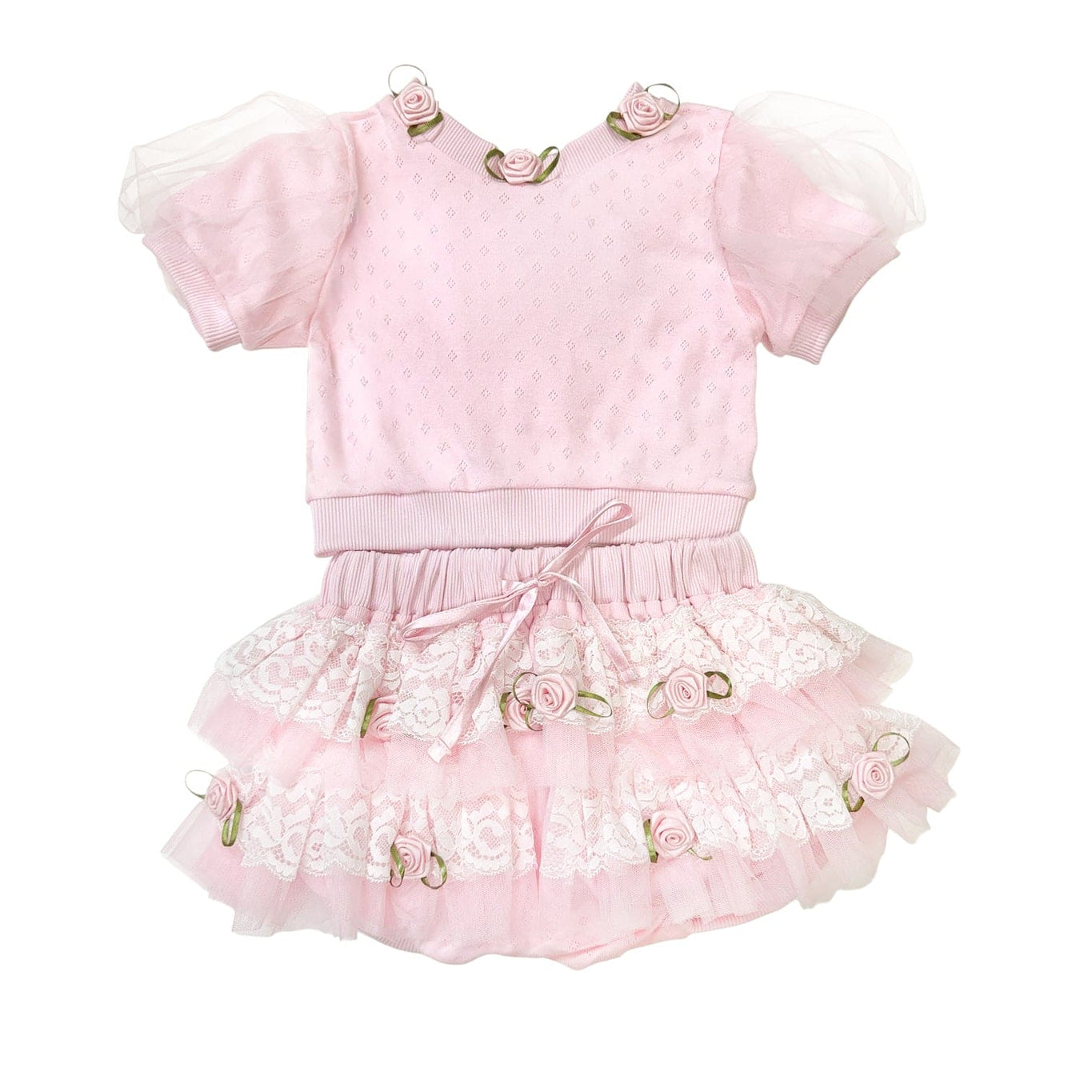 Girl | Baby | Harlow Pink Embroidered Top and Bloomers Set