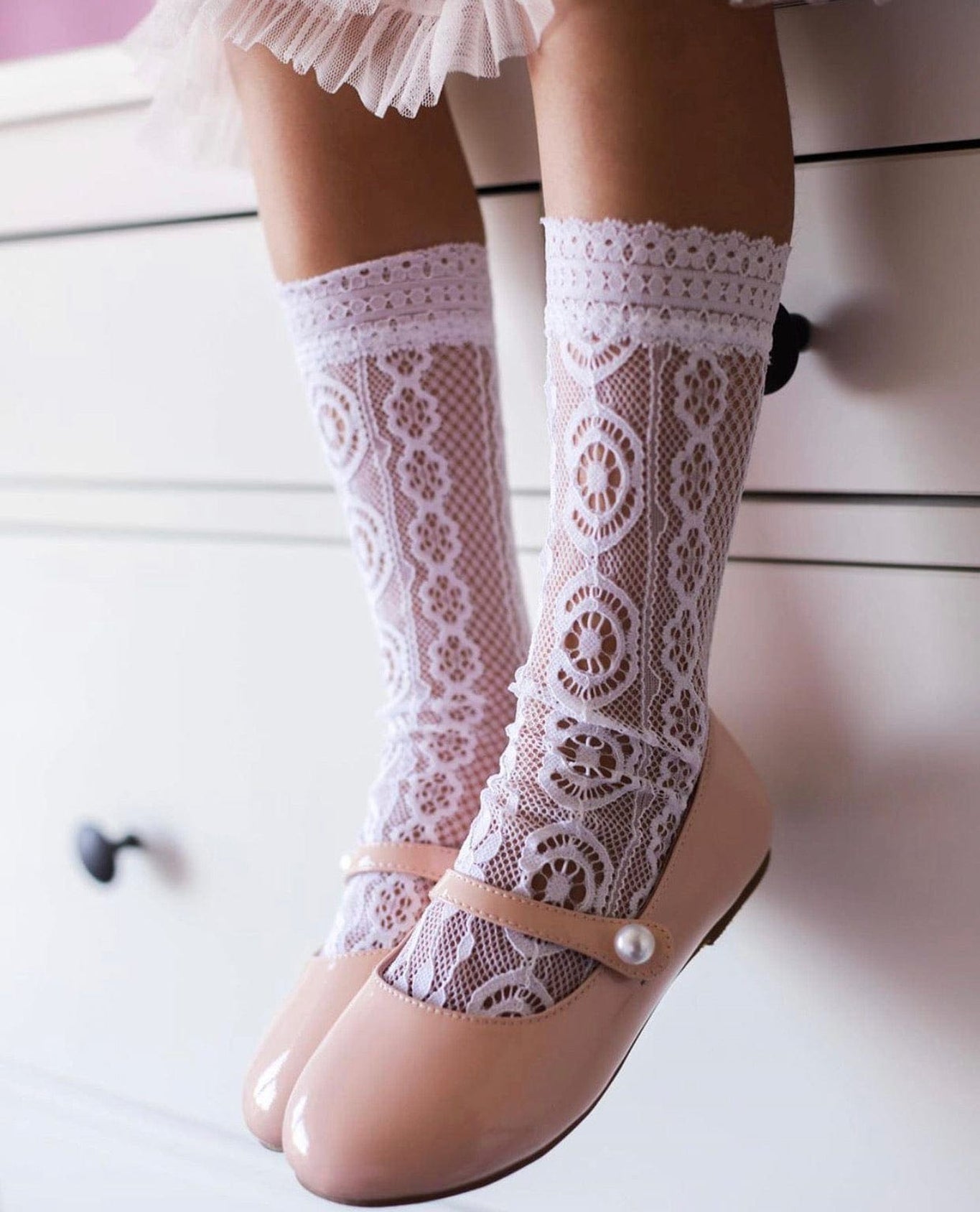 Girl | Daisy Lace Socks | White