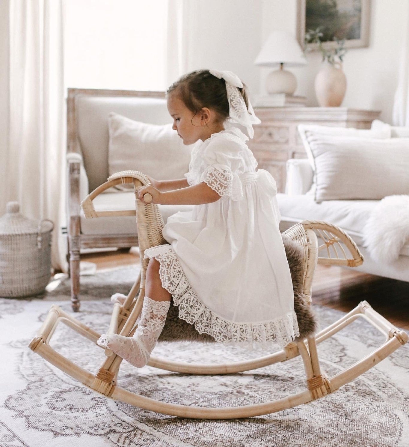 Girl | Katherine Embroidered Linen Dress | White