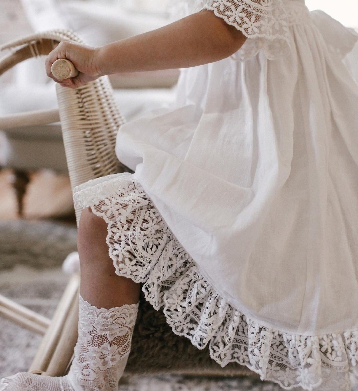 Girl | Katherine Embroidered Linen Dress | White