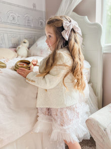 Girl | Lace Overlay Blazer | White