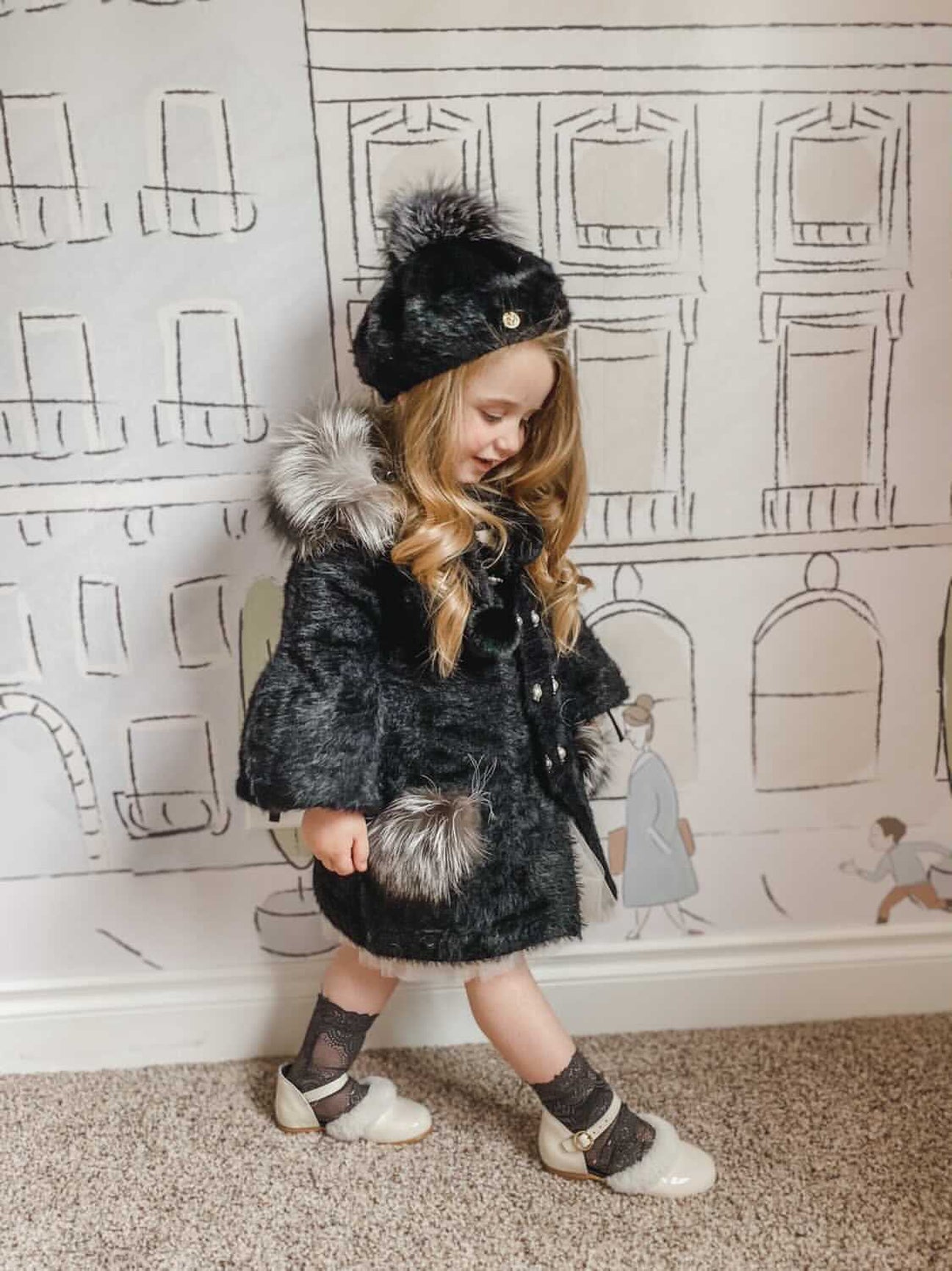 Girl | Milana Noir Kids Beret | Black