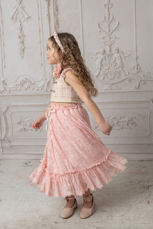 Girl | Molly Tweed Top and Lace Skirt Set | Pink