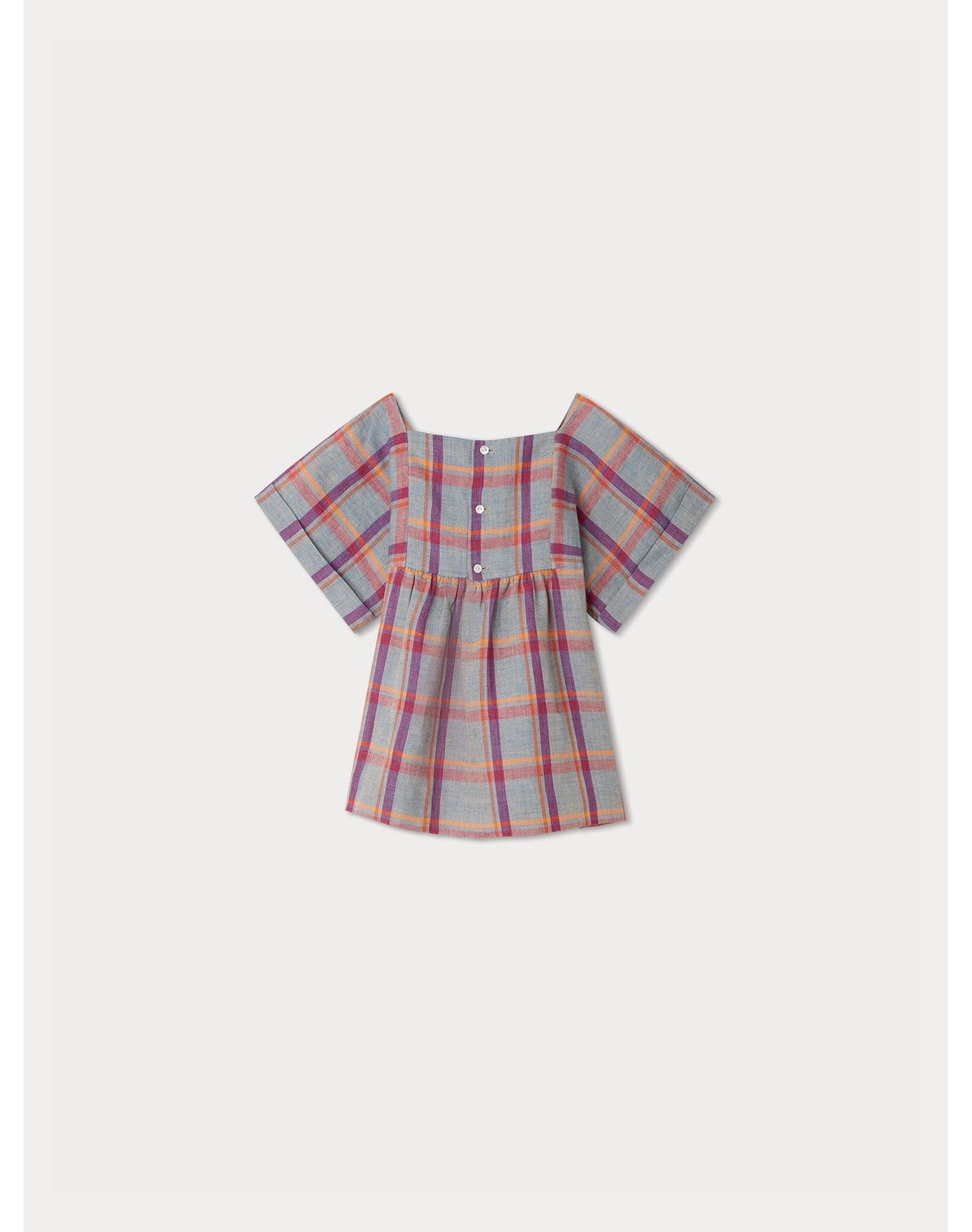 Girl | Pays Smocked Blouse | Blue Grey
