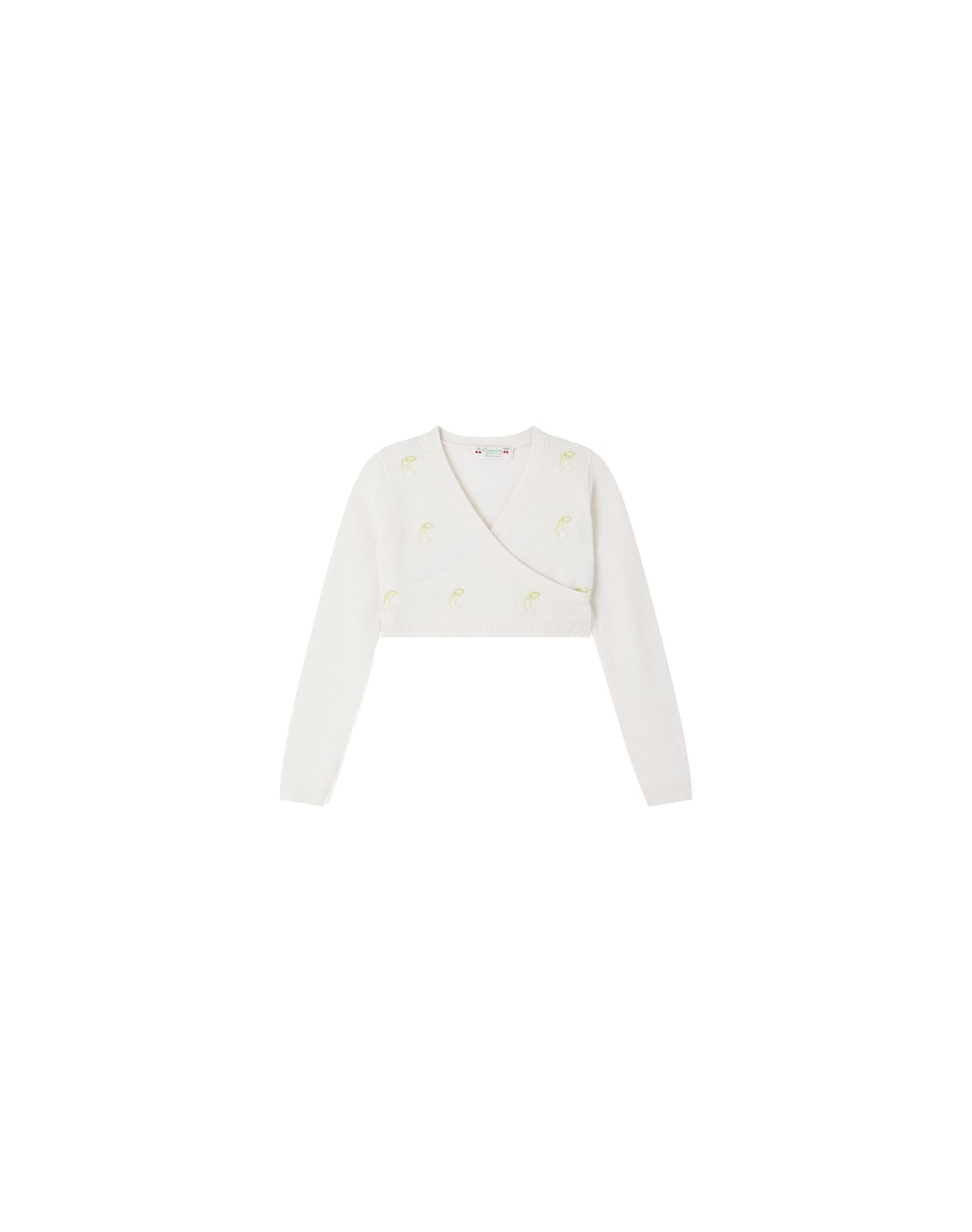 Girls | Beaded Surplice Cardigan | 12Y | Milk White
