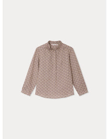 Girls | Burgundy Blouse Flowers | Taupe