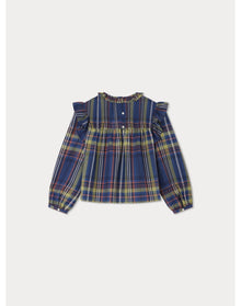 Girls | Domitille Blouse Tartan | 10Y-14Y | Navy