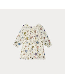 Girls | Formal Teale Dress Flowers | Ecru