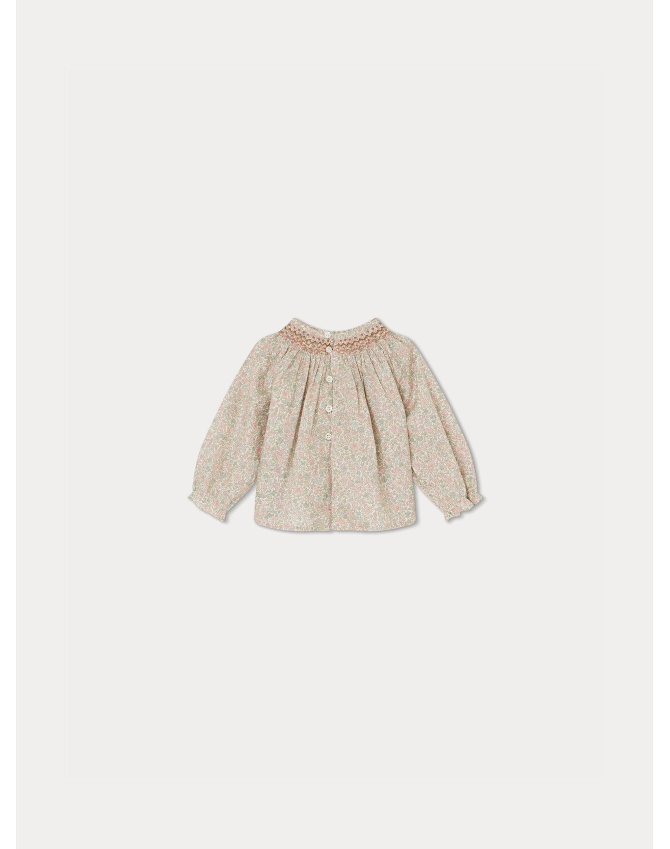 Girls | Griotte Smocked Blouse Flowers | Pink