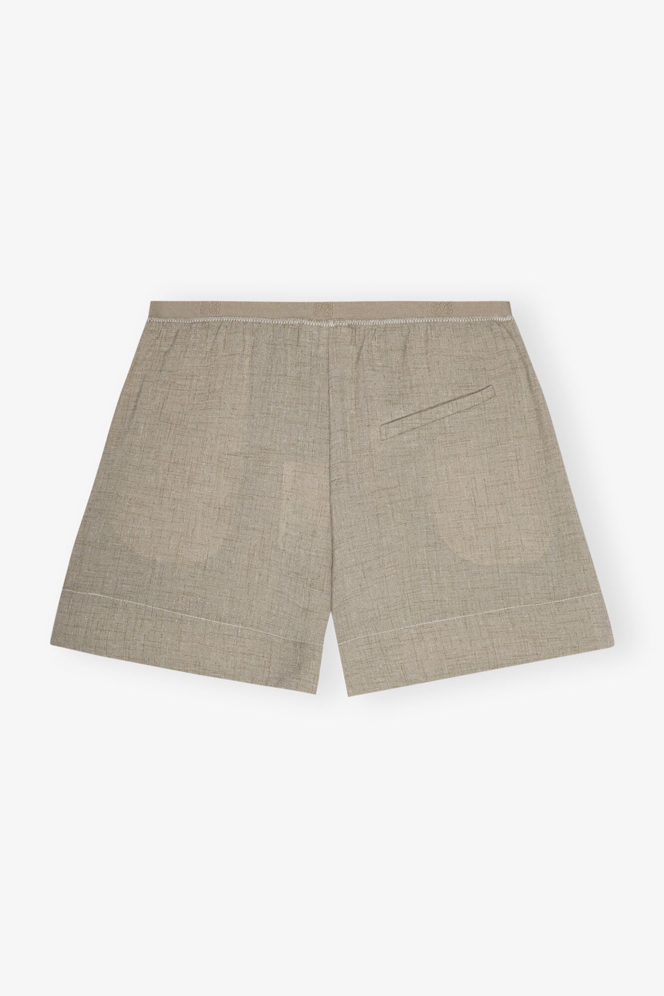 Grey Light Melange Suiting Elasticated Shorts | Alfalfa