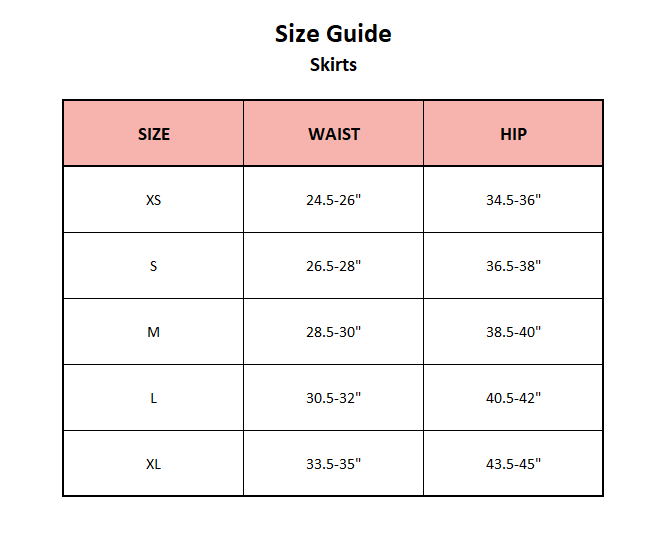 Product size guide