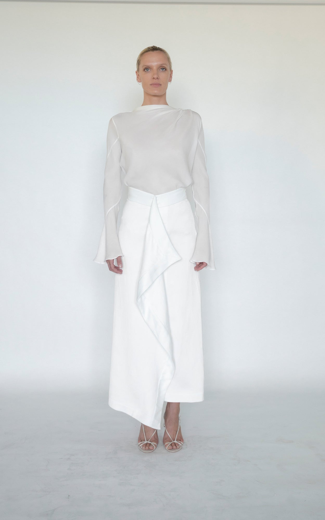 Helix Draped Skirt | White