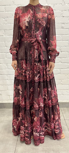 Hemant & Nandita | Aafa Long Shirt Dress | Burgundy