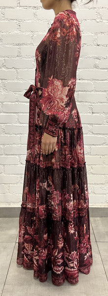 Hemant & Nandita | Aafa Long Shirt Dress | Burgundy