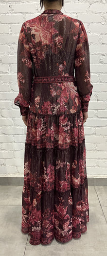 Hemant & Nandita | Aafa Long Shirt Dress | Burgundy