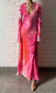 Womens | Abira Polyester Satin Lycra Long Dress | RE24 | Pink